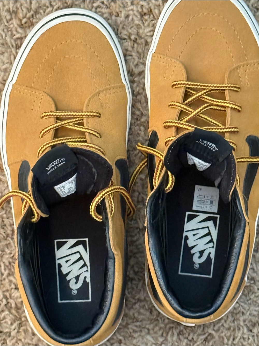 Vans Tan Suede High-Top Sneakers